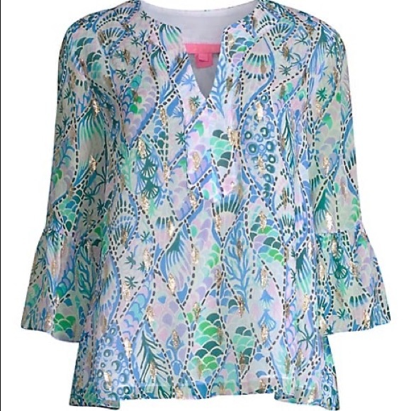 Lilly Pulitzer Tops - Lilly Pulitzer Elenora Top Tails of the Sea NWT